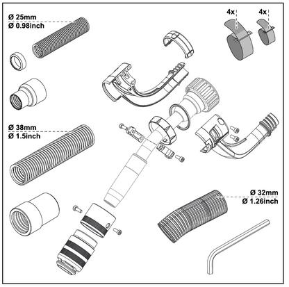 FumeEx Set R Ø25/18mm MTB 500i W 400i W/G 320i G R